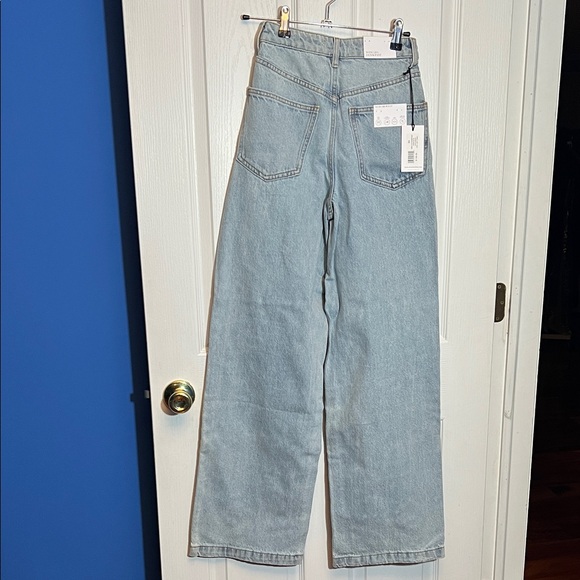 WeWoreWhat High Rise Wide Leg Jeans in ODG Light Wash - Picture 5 of 6